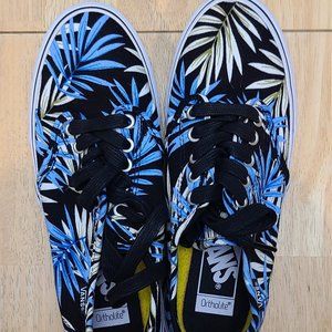 Vans Black and Blue Palm Leaf Sneakers